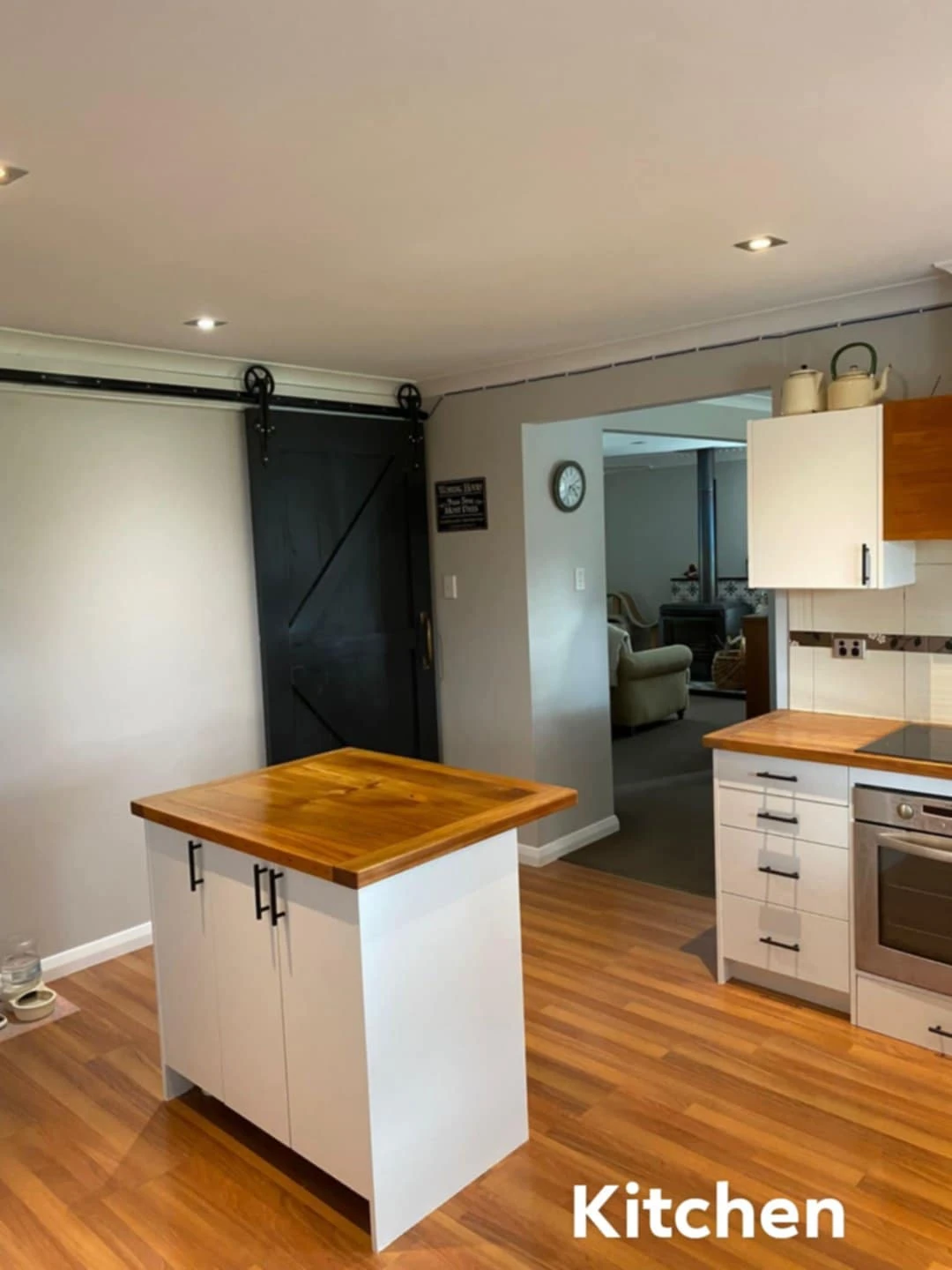 Kitchen island and entry