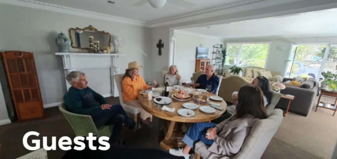 Guests dining together