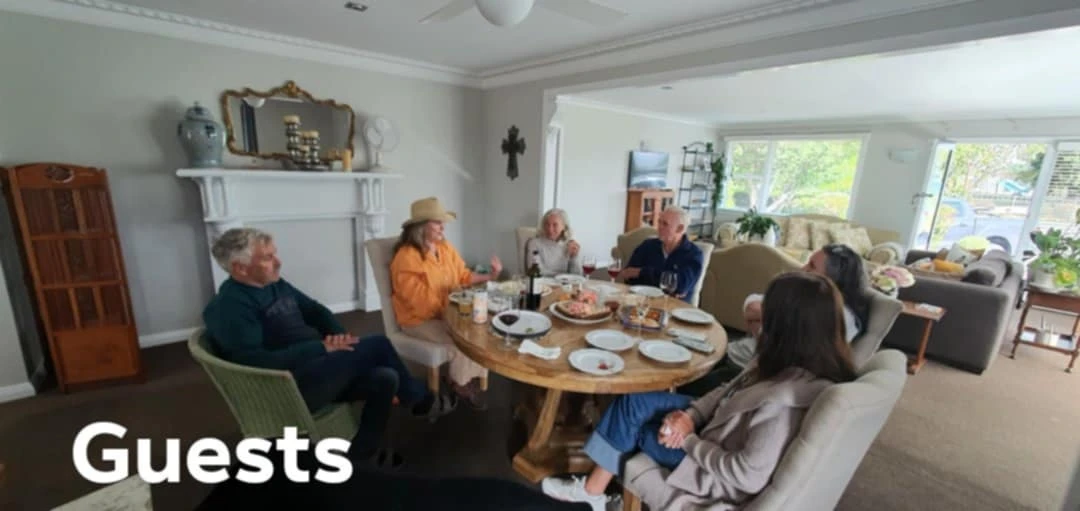 Guests dining together